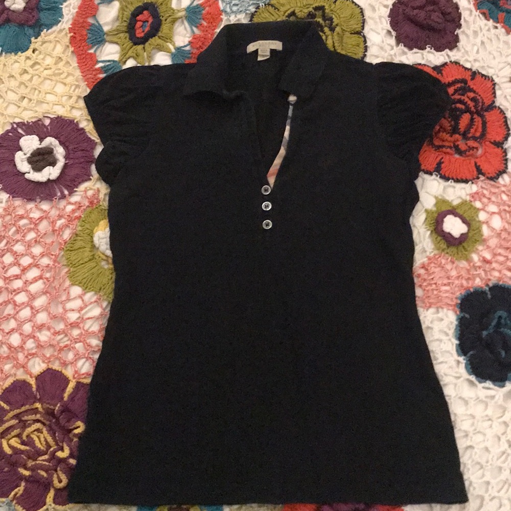 Burberry Brit ruffled sleeve polo